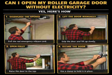 how to manually open a roller house garage door