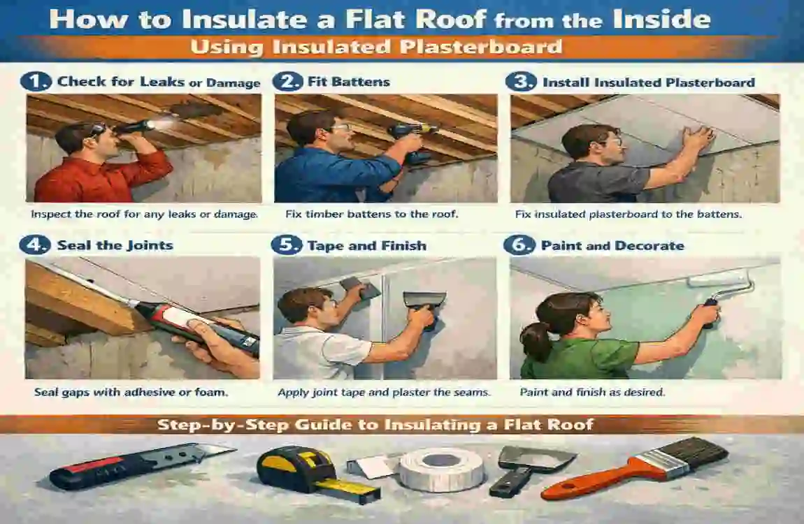 how to insulate flat roof from inside