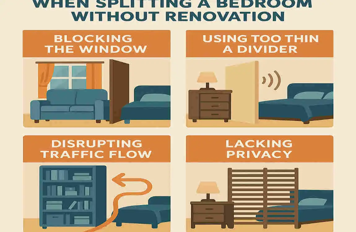 How to Split a Bedroom into Two Rooms Without Renovation