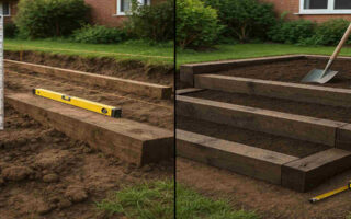 how to level a home garden with sleepers