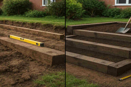 how to level a home garden with sleepers