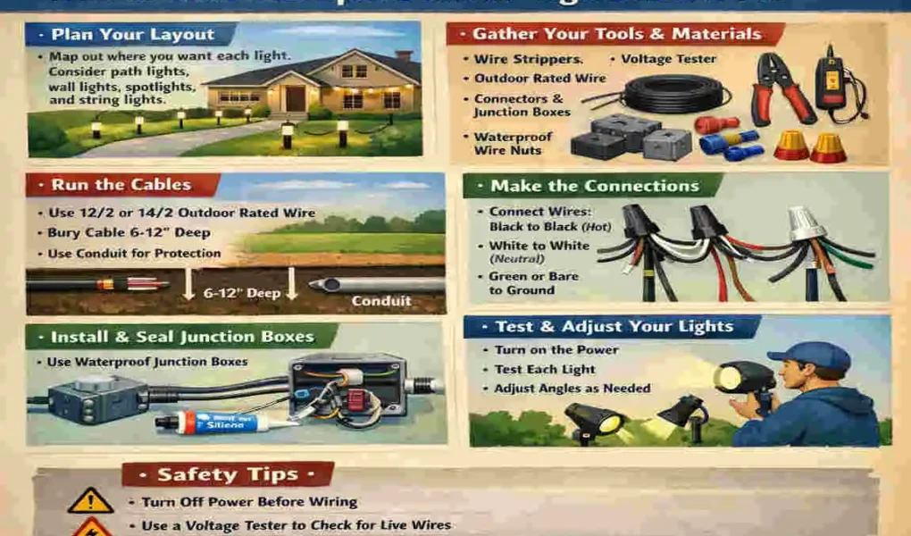how to wire multiple outdoor lights