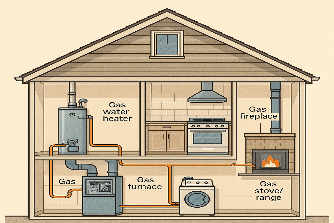 what uses gas in a house