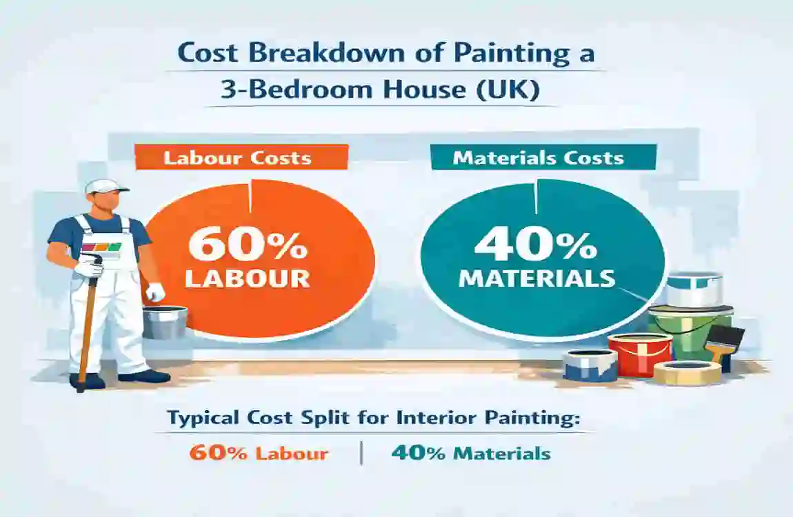 how much to paint a 3 bedroom house inside uk