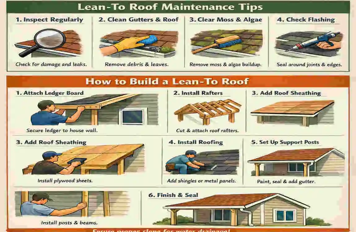 how to build a lean-to roof on side of house