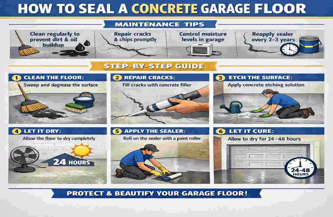 how to seal a concrete house garage floor