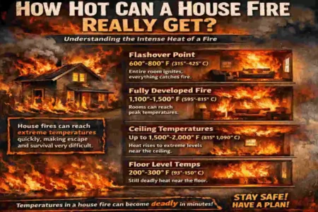 how hot does a house fire get