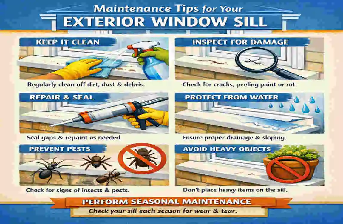 how to install exterior window sill