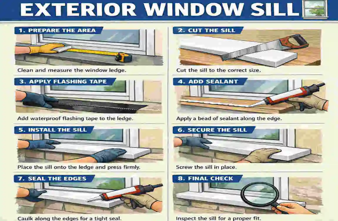 how to install exterior window sill