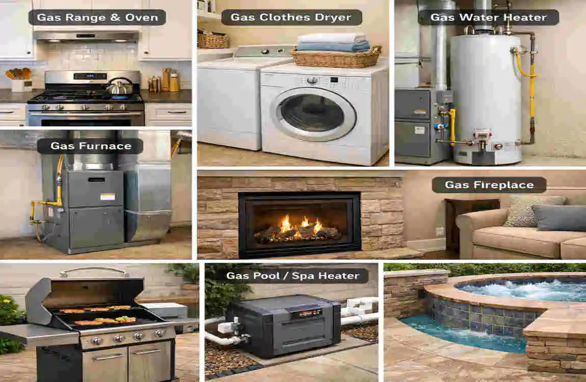 what uses gas in a house