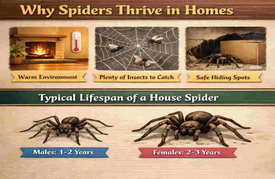 how long do house spiders live