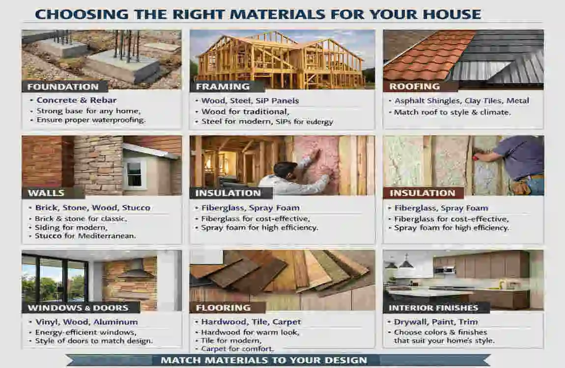 materials needed to build a house