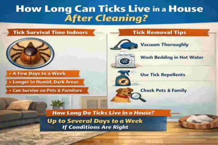 how long can ticks live in a house cleaning