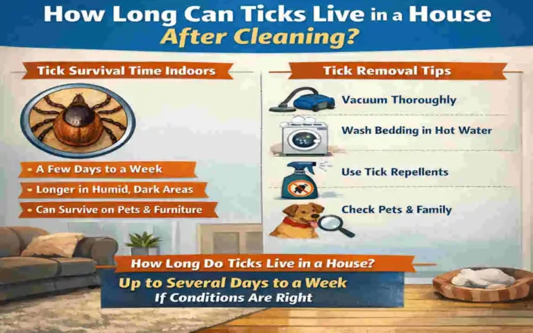 how long can ticks live in a house cleaning