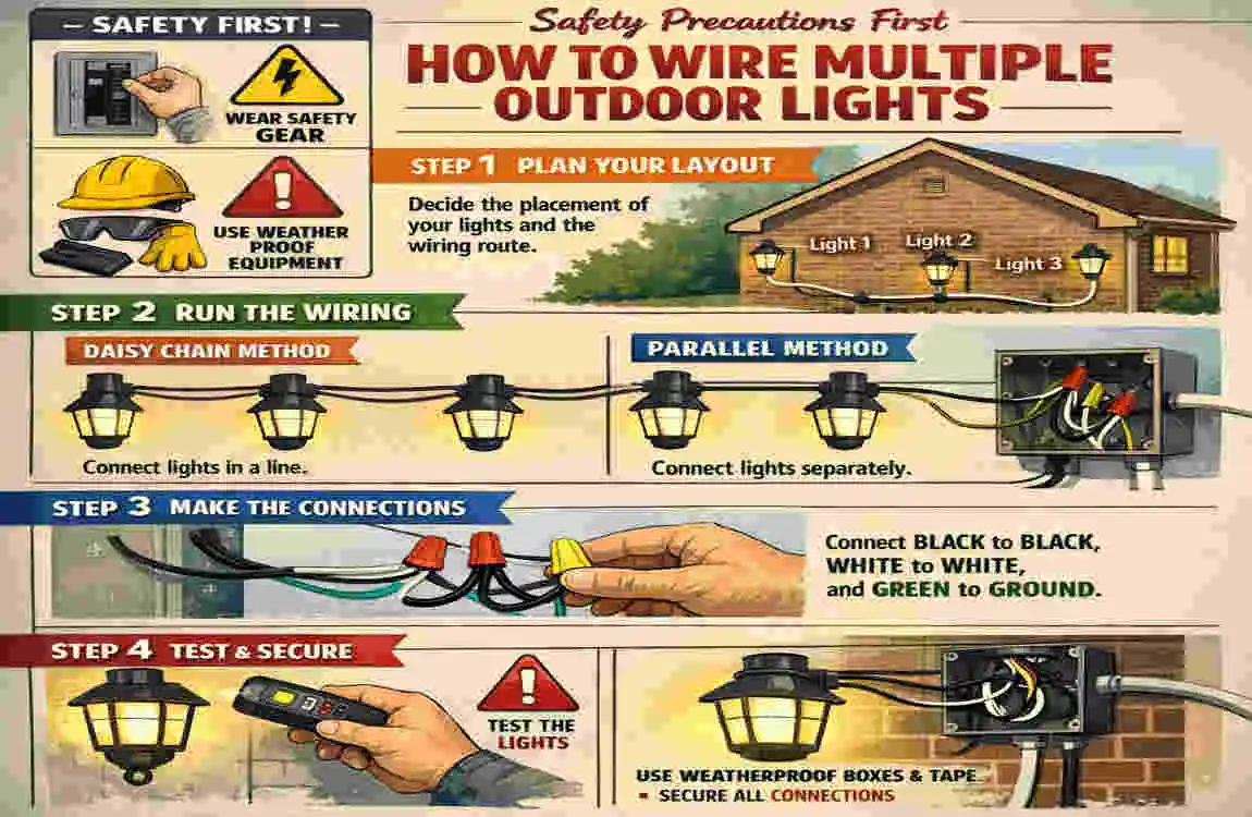 how to wire multiple outdoor lights