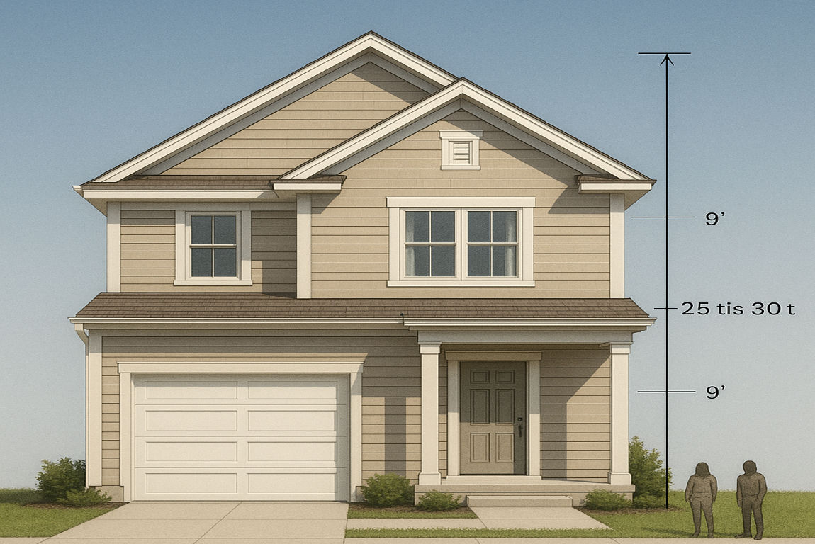 how high is a two storey house