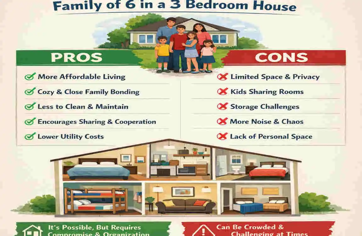 can a family of 6 live in a 3 bedroom house