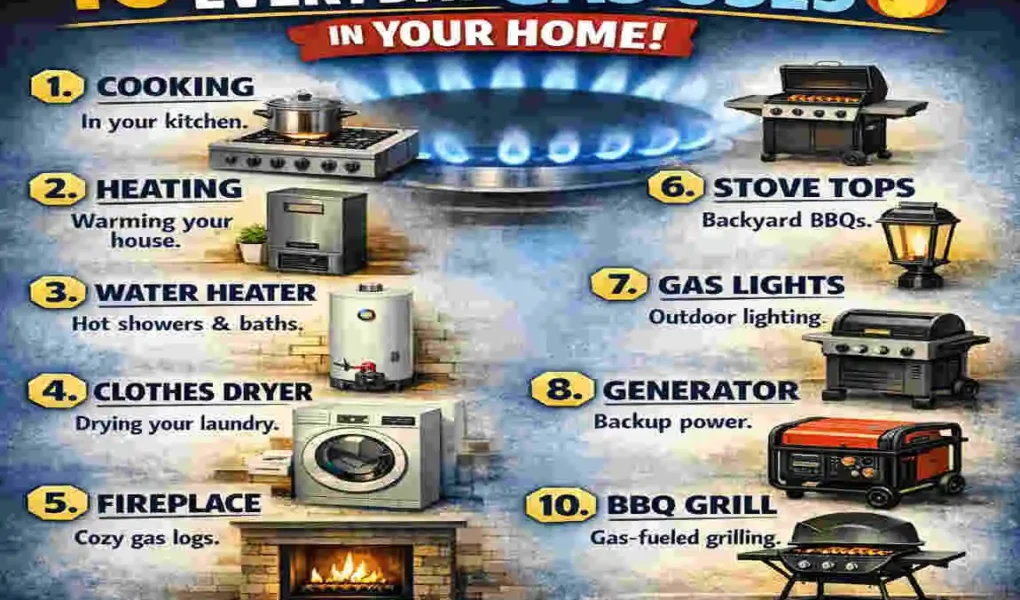 what uses gas in a house