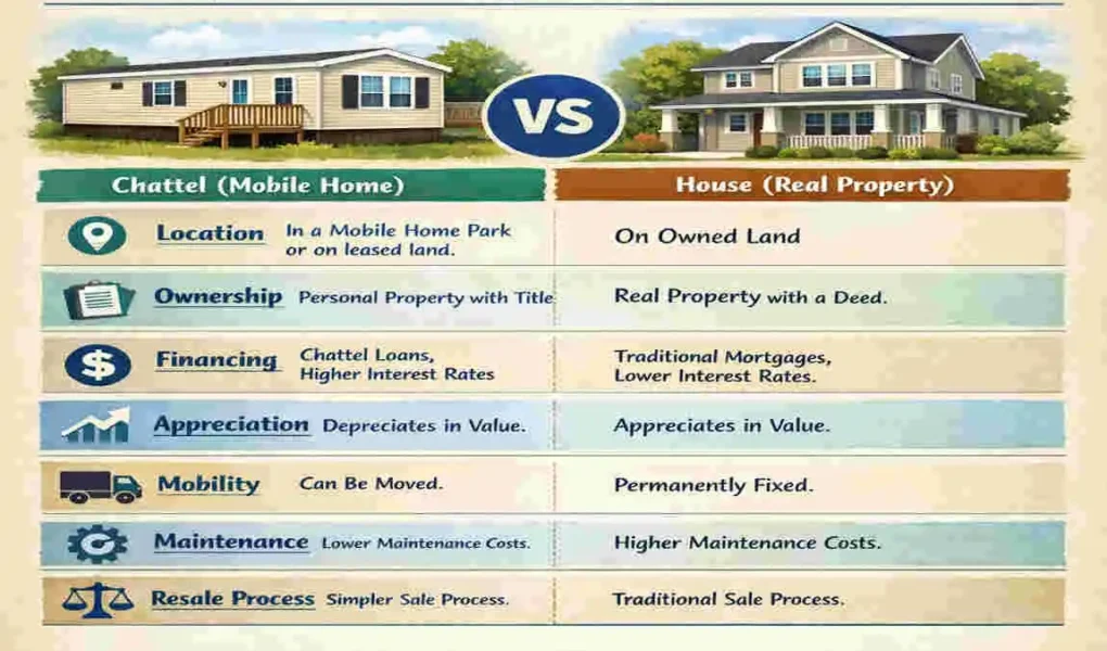 What is the difference between a chattel and a house?