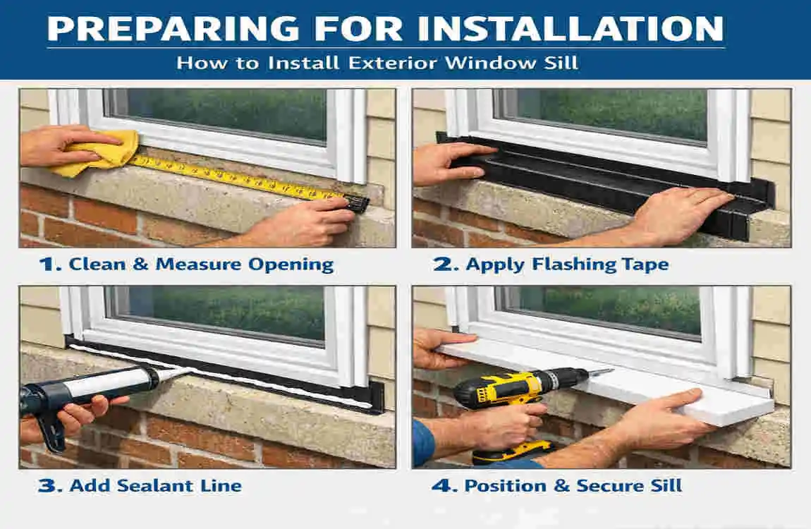 how to install exterior window sill