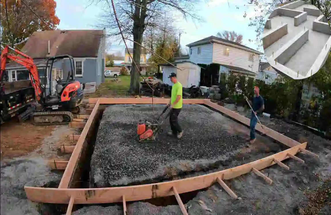 how to lay a concrete base for a house garage