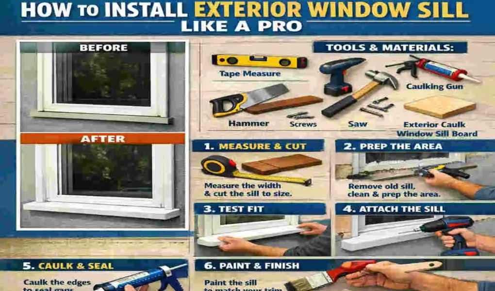 how to install exterior window sill