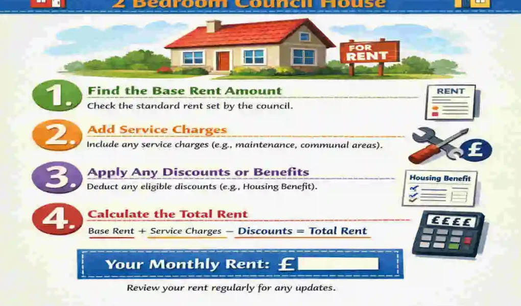 how much is rent for a 2 bedroom council house