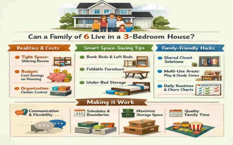 can a family of 6 live in a 3 bedroom house