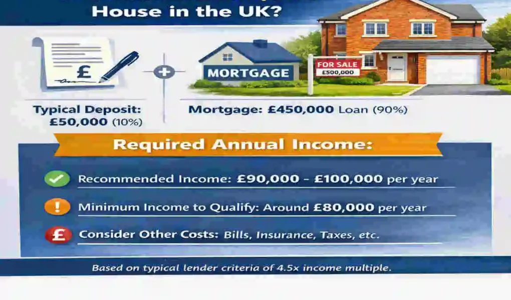how much do i need to earn to buy a 500k house uk