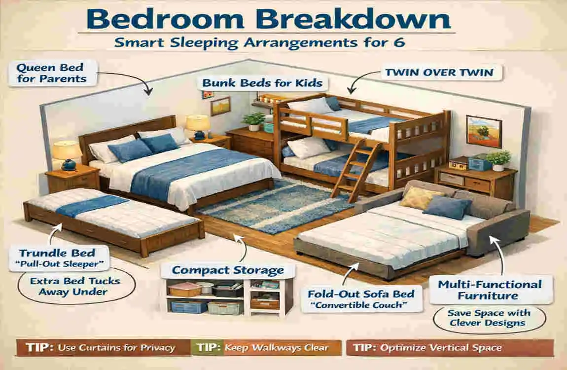 can a family of 6 live in a 3 bedroom house