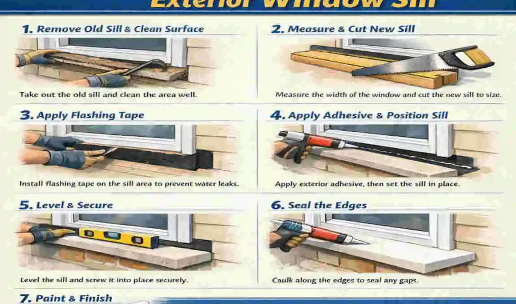 how to install exterior window sill