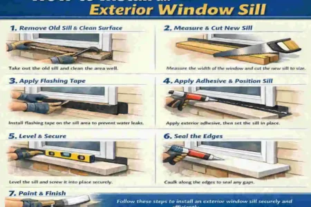 how to install exterior window sill