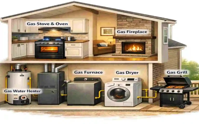 what uses gas in a house