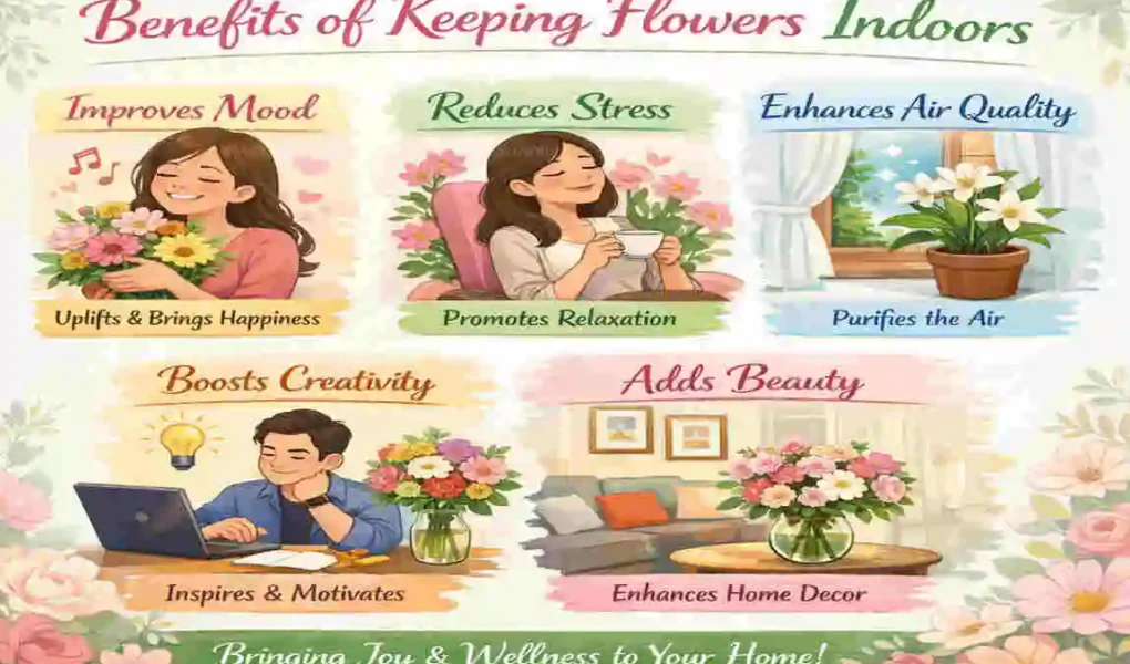 what are the benefits of having flowers in the house