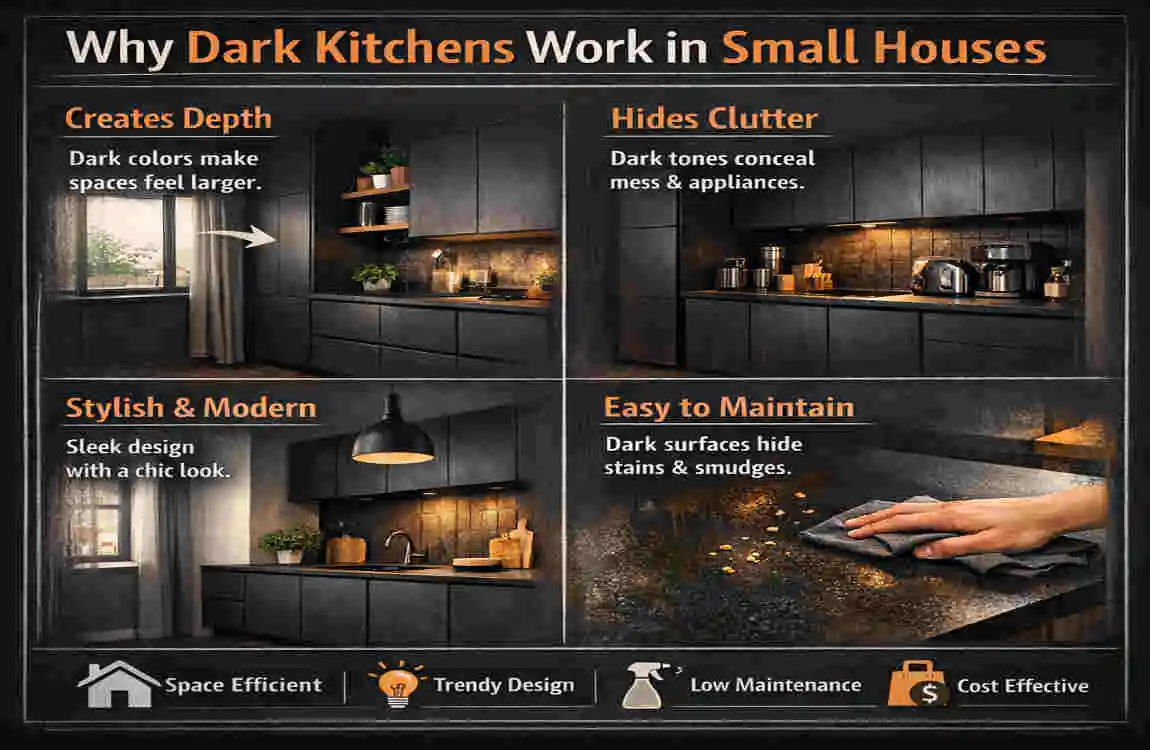 Small House Dark Kitchen