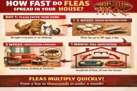how fast do fleas spread in the house