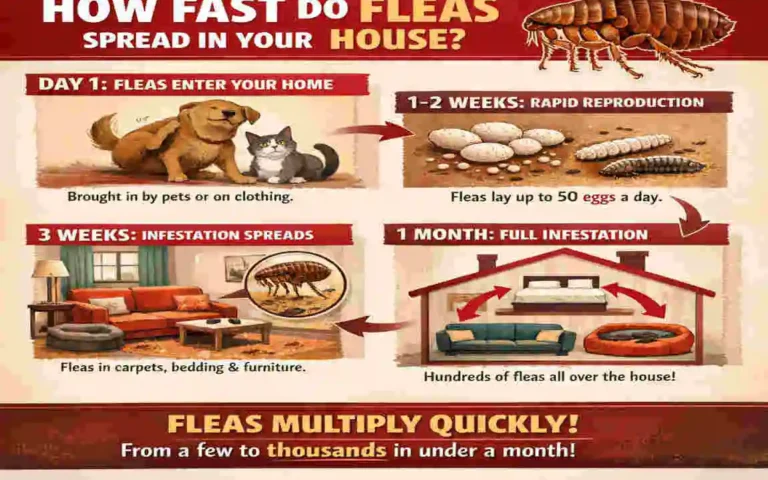 how fast do fleas spread in the house