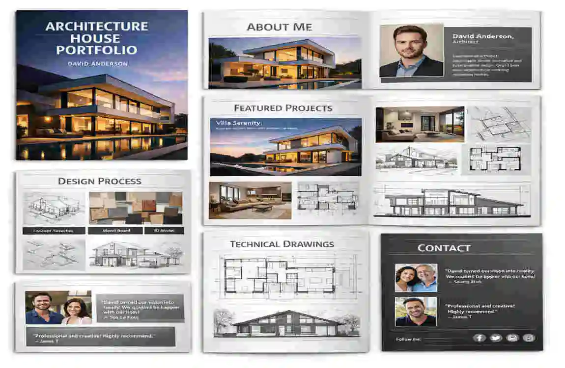 architecture house portfolio printing