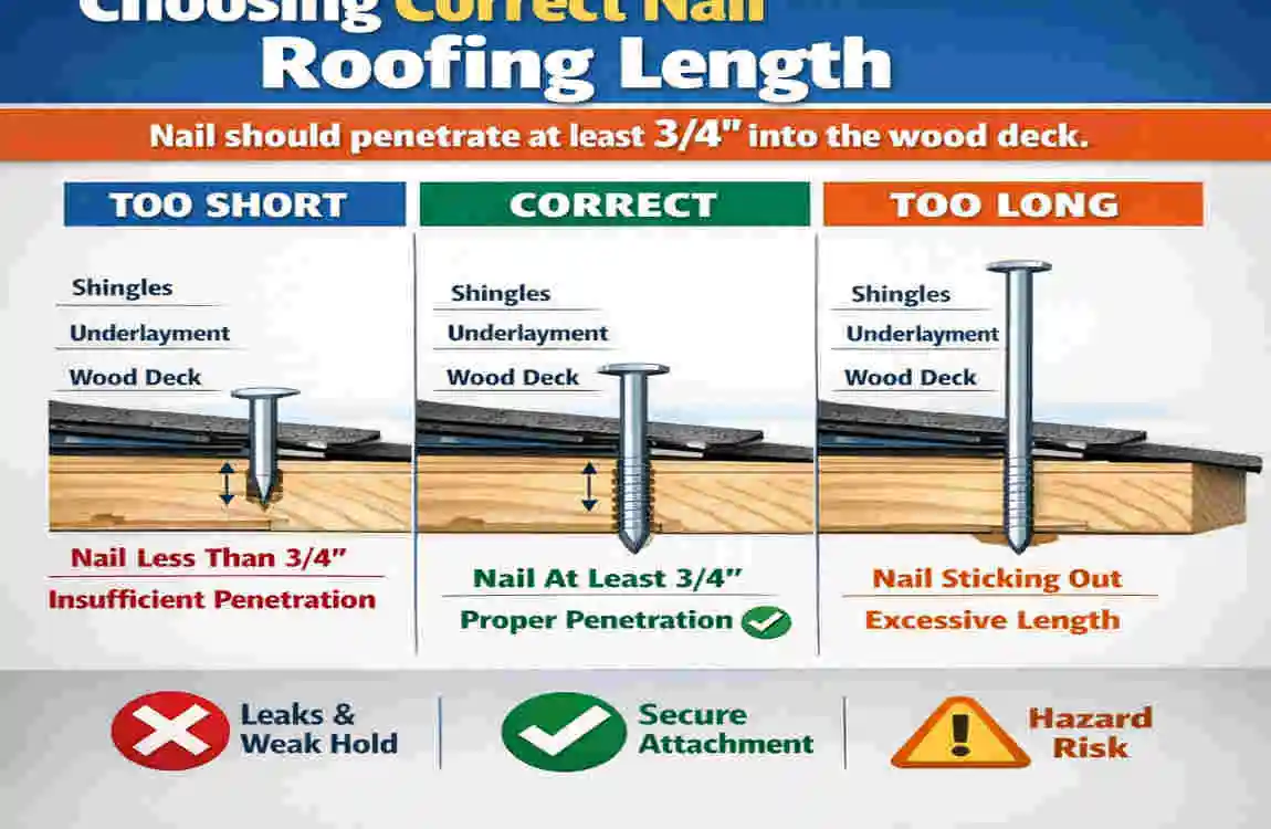 How Far Should House Roofing Nails Penetrate? Expert Guide