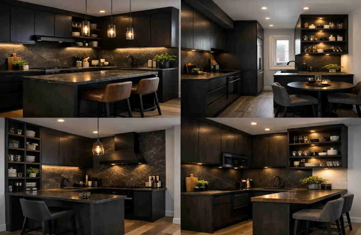 Dark Kitchen in Small House: Stunning Setup Ideas