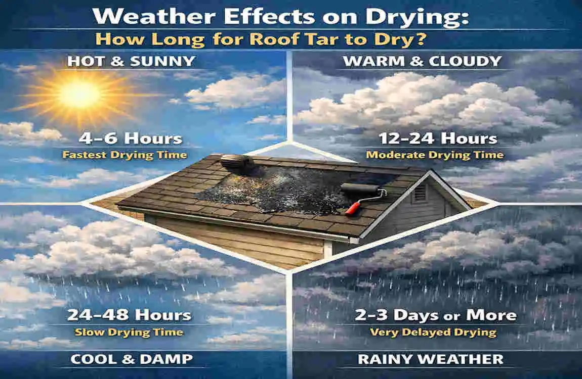 how long for roof tar to dry