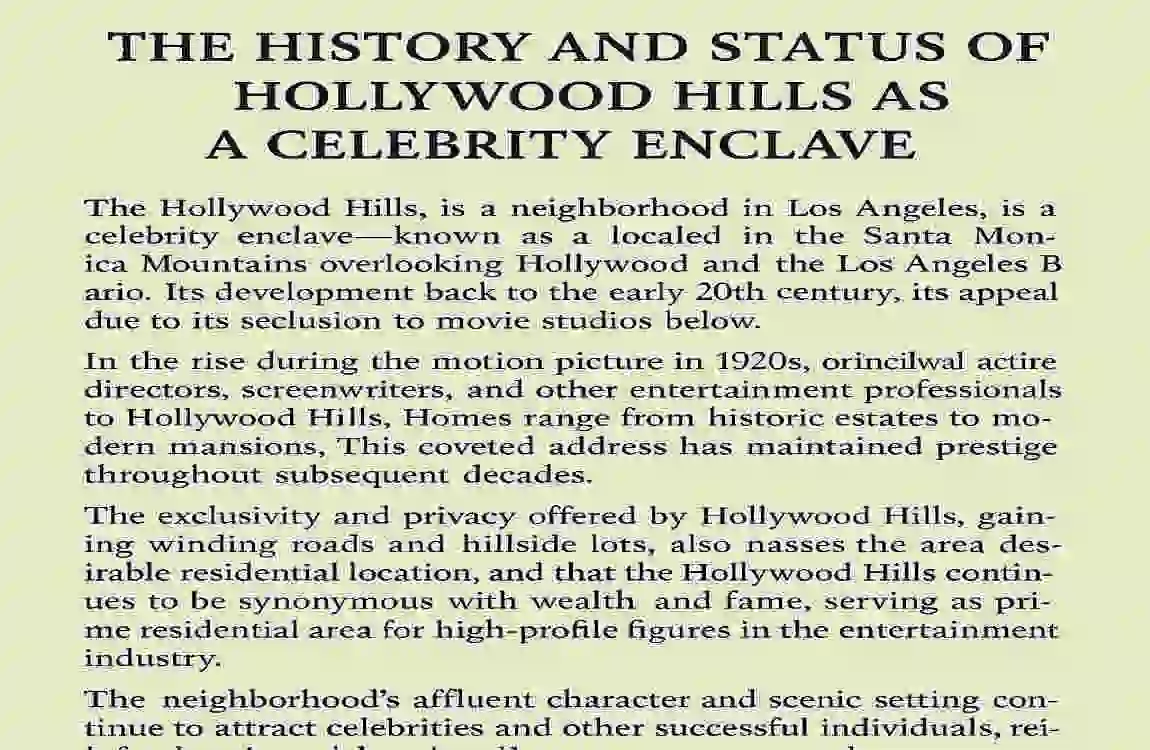 Hollywood Hills Celebrity Houses