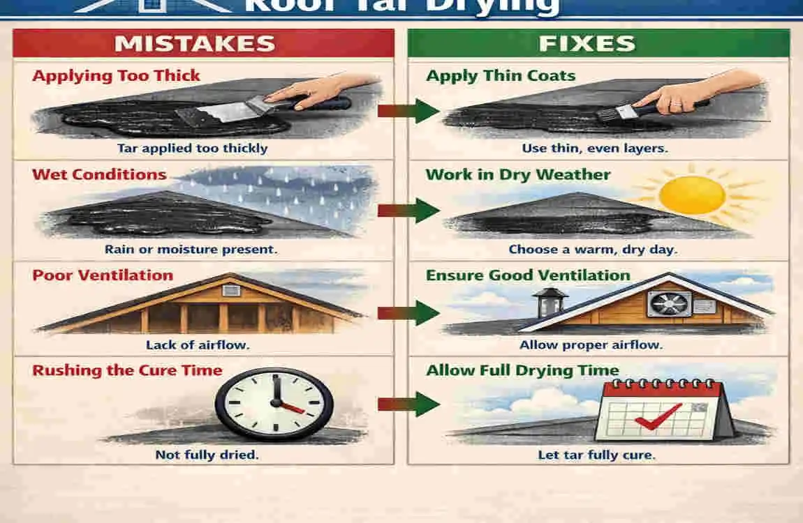 how long for roof tar to dry