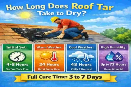 how long for roof tar to dry