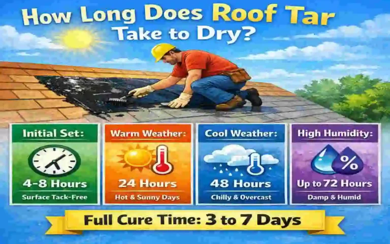 how long for roof tar to dry