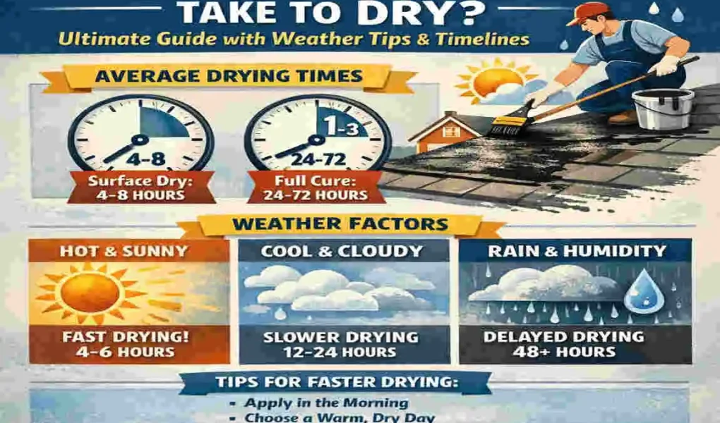 how long for roof tar to dry