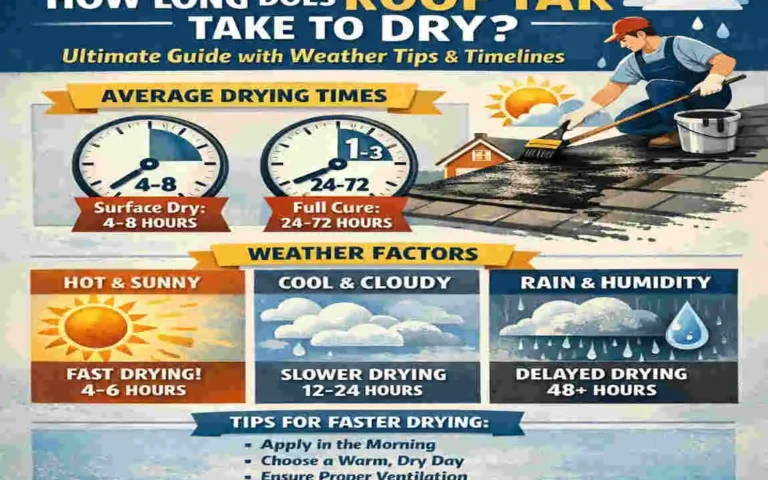 how long for roof tar to dry