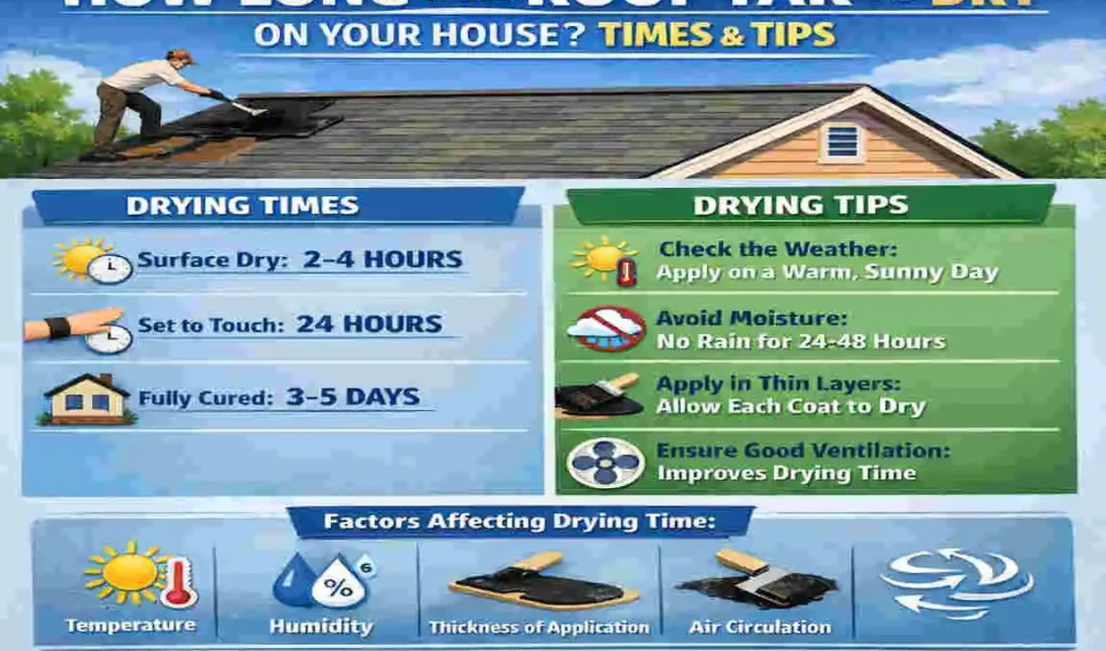 How Long for Roof Tar to Dry on Your House? Times & Tips
