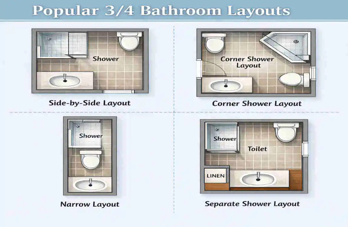 What Is a 3/4 Bathroom? Complete Guide to Fixtures, Layouts & Home Value Boost