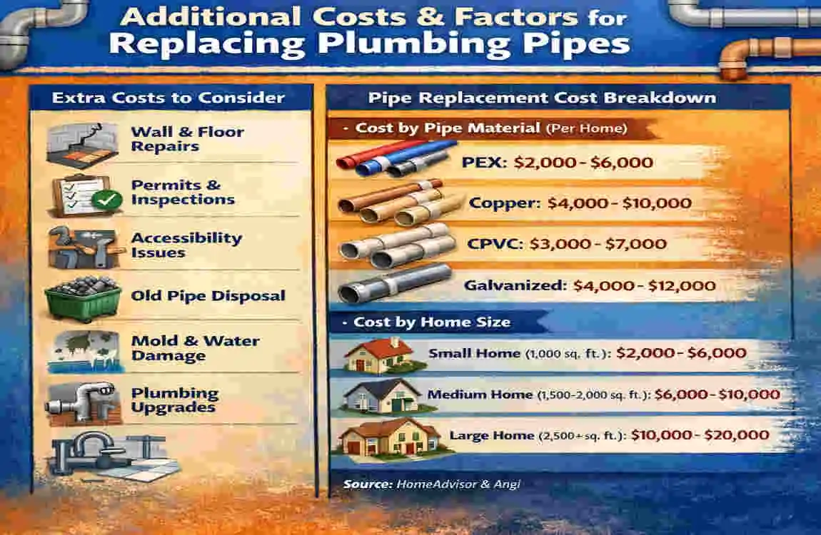 how much to replace plumbing pipes